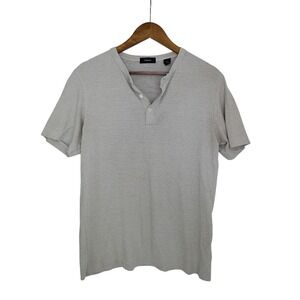 Theory Essential Henley SS GAMMA Jacquard Mens Size S Short Sleeve Butn Up Shirt